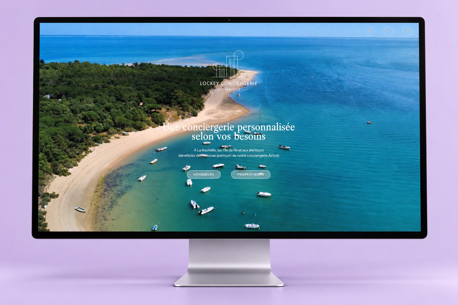 Site internet Lockey Conciergerie présenté sur un écran d’ordinateur